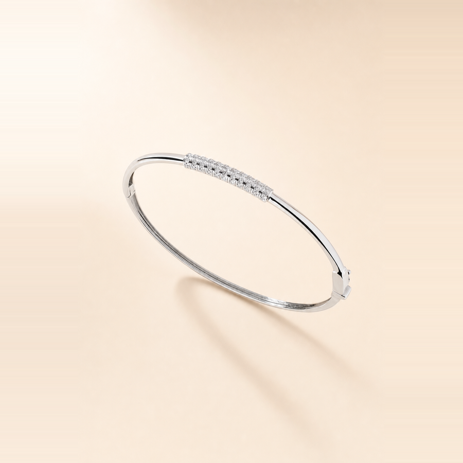 Ribbed Diamond Bar Bangle &mdash; view 4