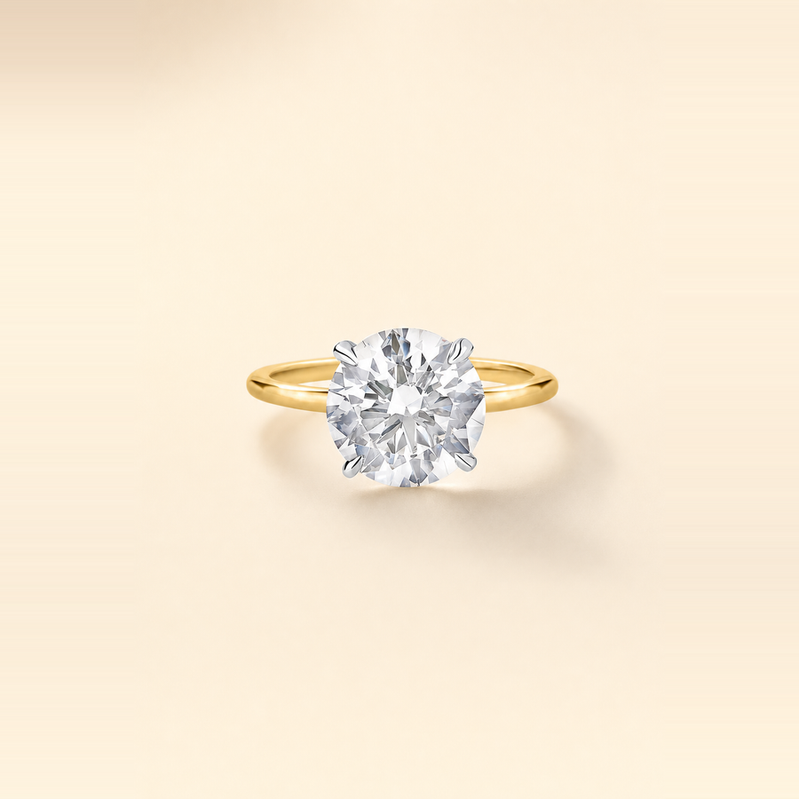 Round Solitaire Diamond with Extra Thin Band &mdash; view 1