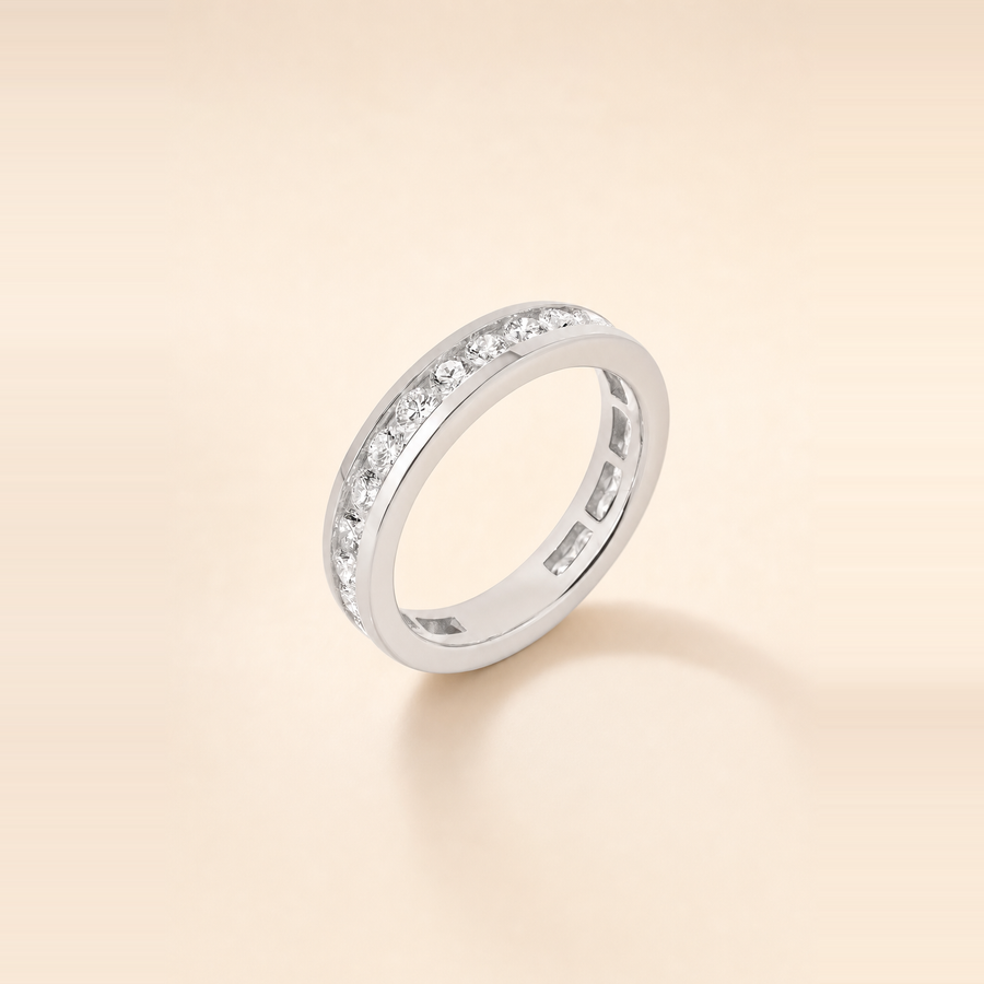 Round Channel Set Eternity Band &mdash; view 2
