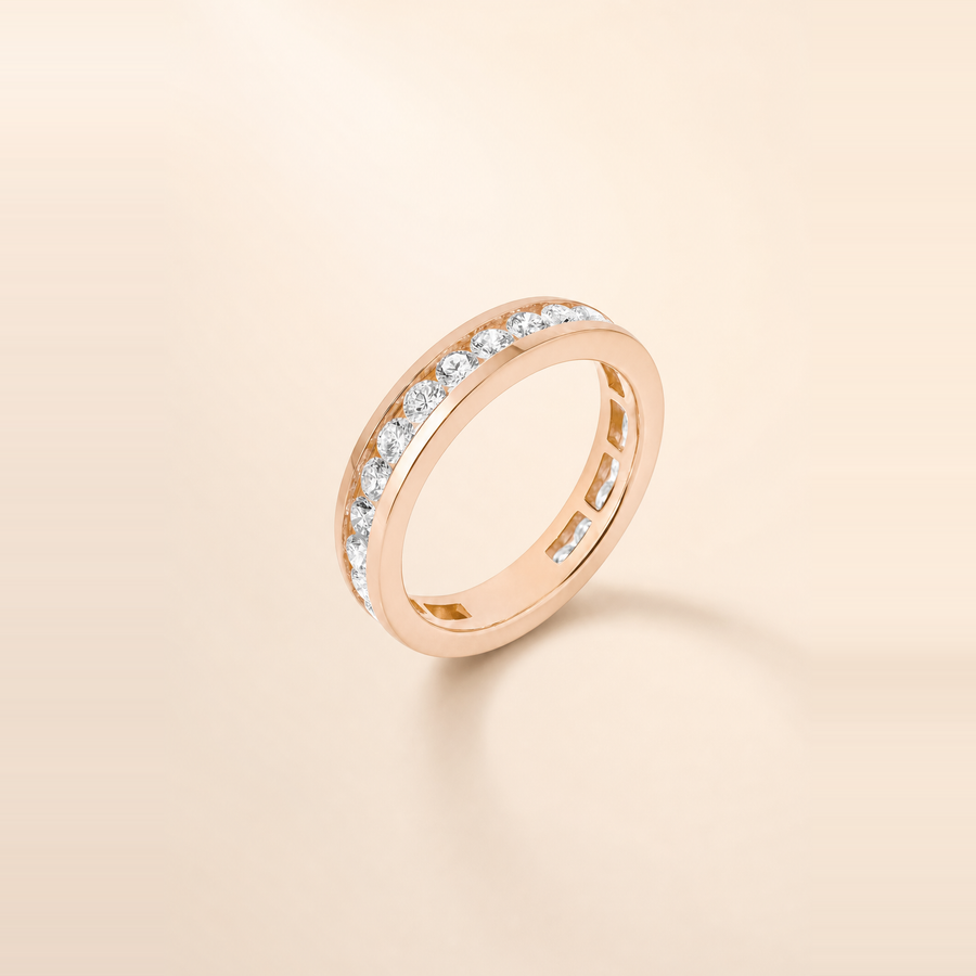 Round Channel Set Eternity Band &mdash; view 10