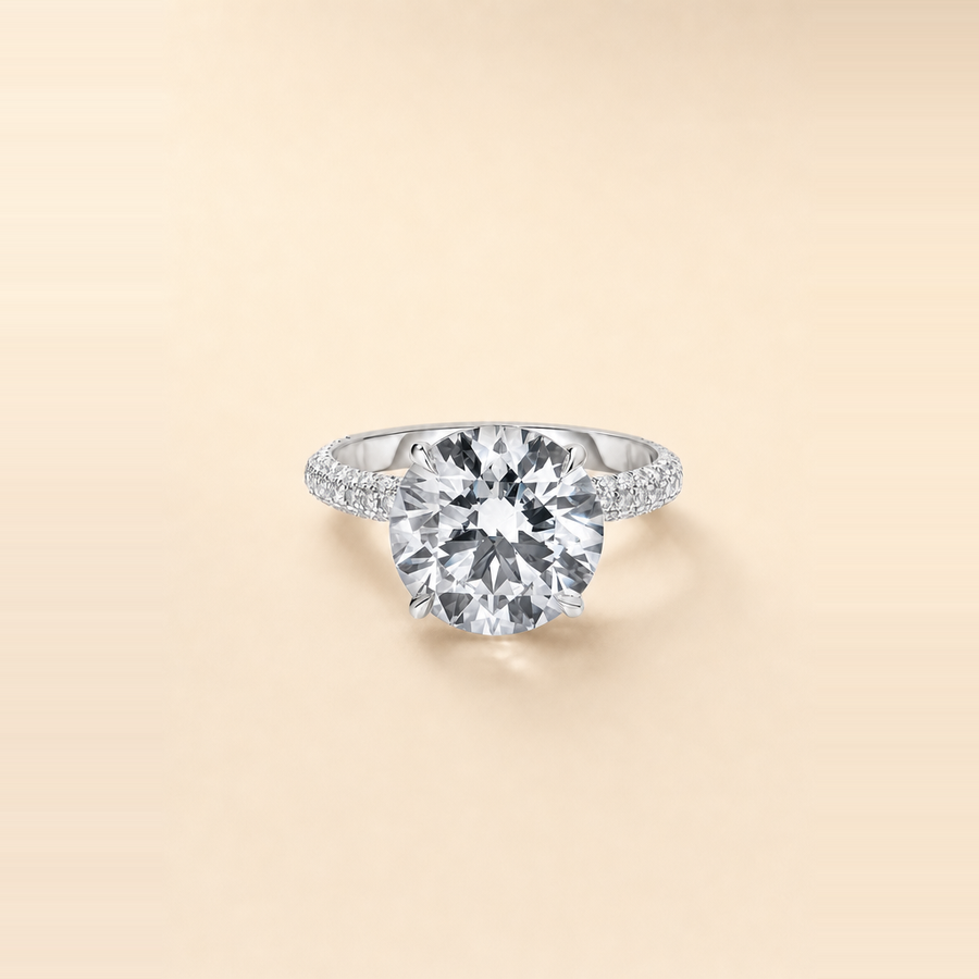 Round Diamond in Full Pavé Band &mdash; view 5