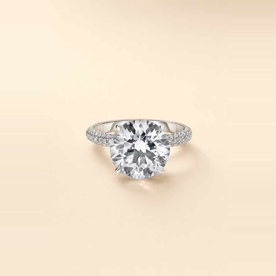 Round Diamond in Full Pavé Band &mdash; view 2