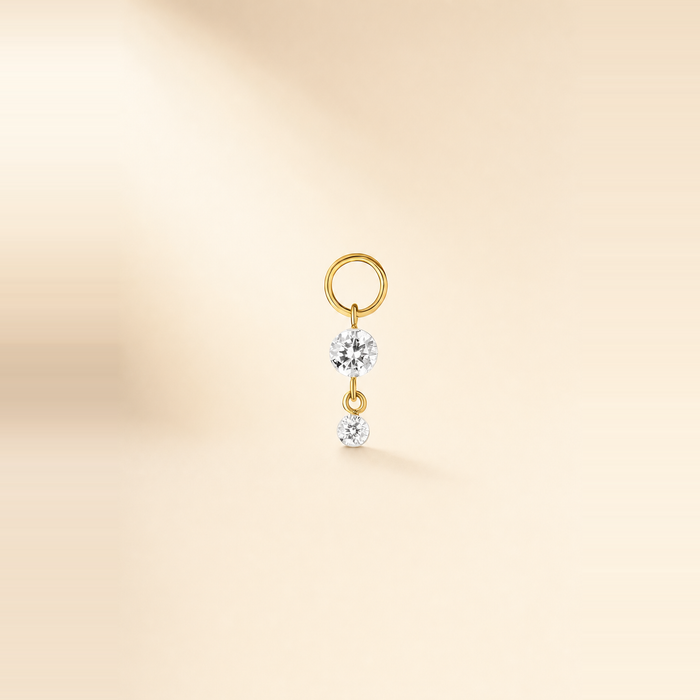 Round Drop Piercing Huggie Charm