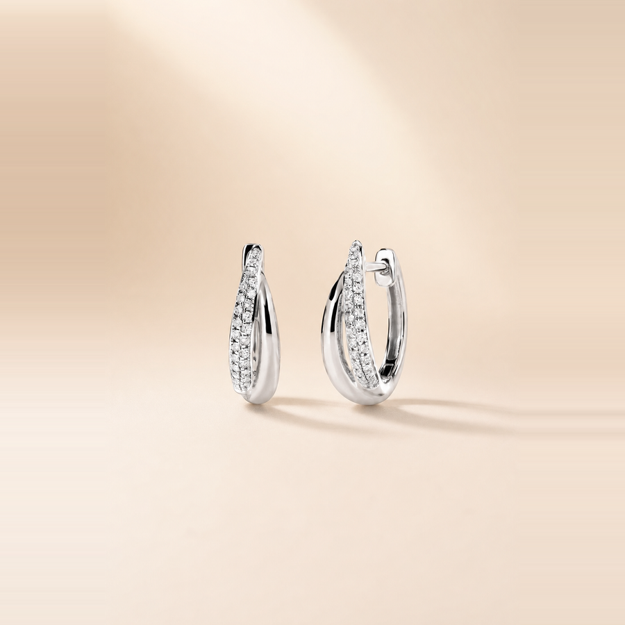 Serpent Tail Pavé Hoops &mdash; view 2