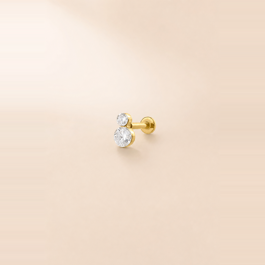 Snowman Diamond Flatback Piercing &mdash; view 1