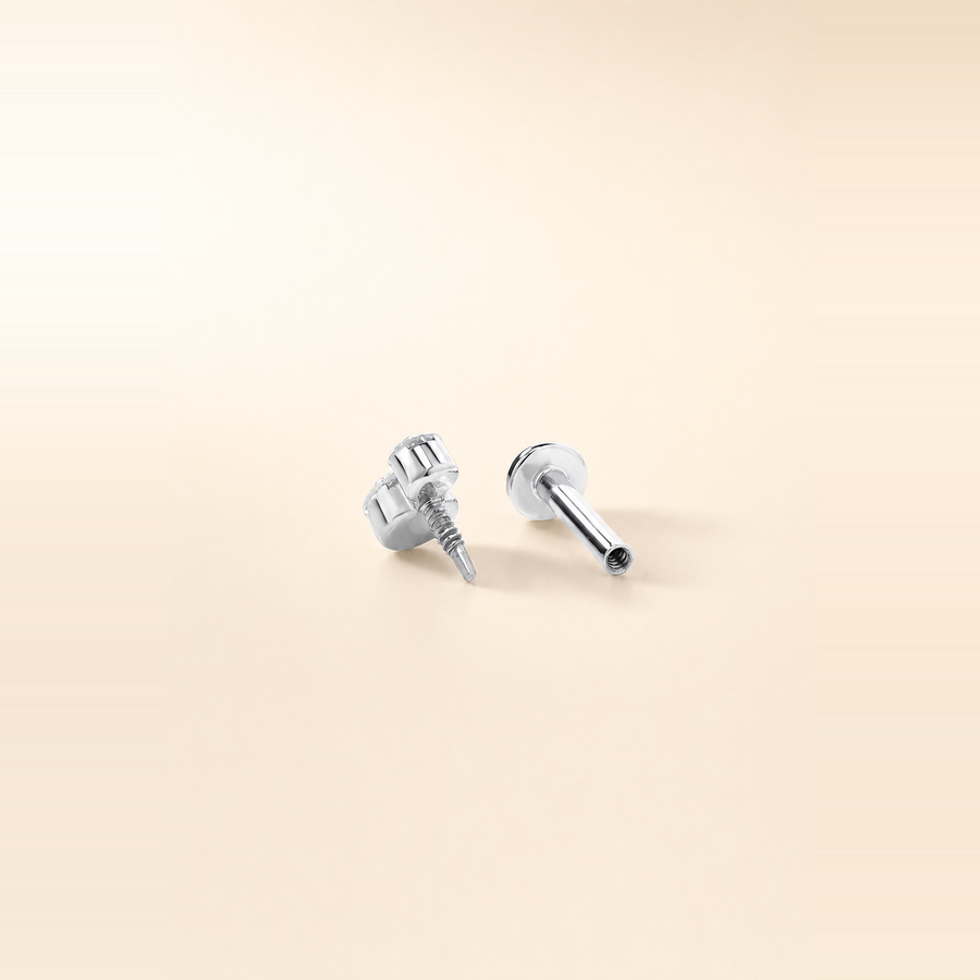 Snowman Diamond Flatback Piercing &mdash; view 4