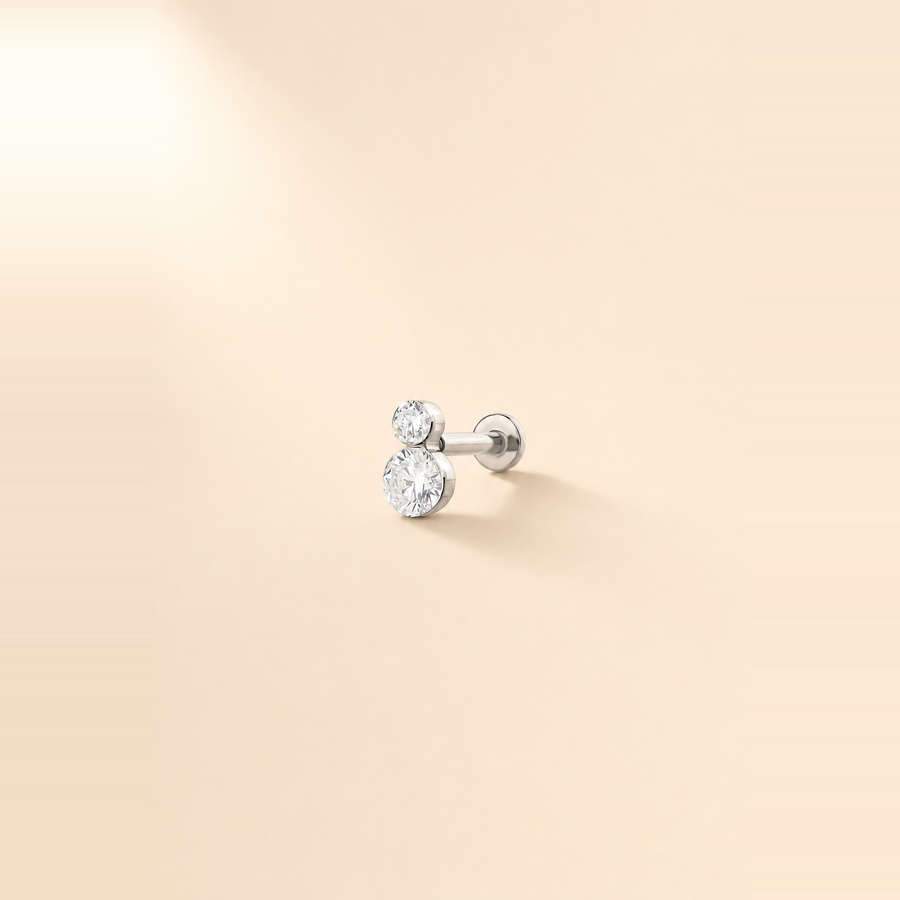 Snowman Diamond Flatback Piercing &mdash; view 2