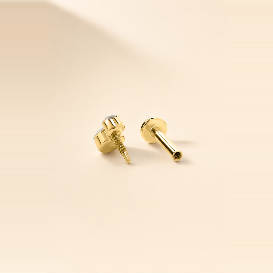 Snowman Diamond Flatback Piercing &mdash; view 3