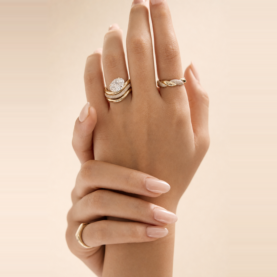 Wave Wedding Band &mdash; view 3