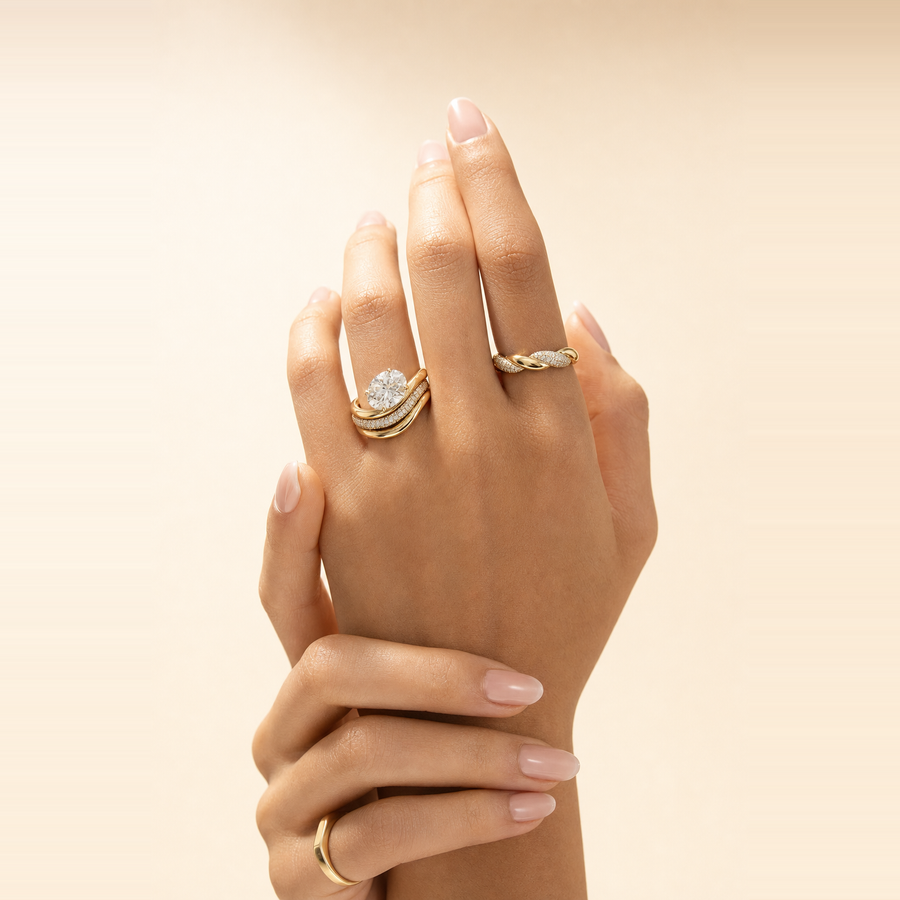 Pavé Wave Wedding Band &mdash; view 3