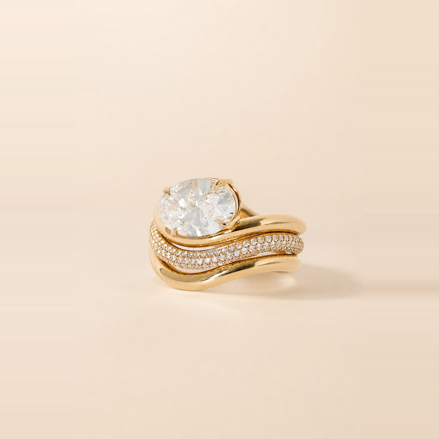 Pavé Wave Wedding Band &mdash; view 4