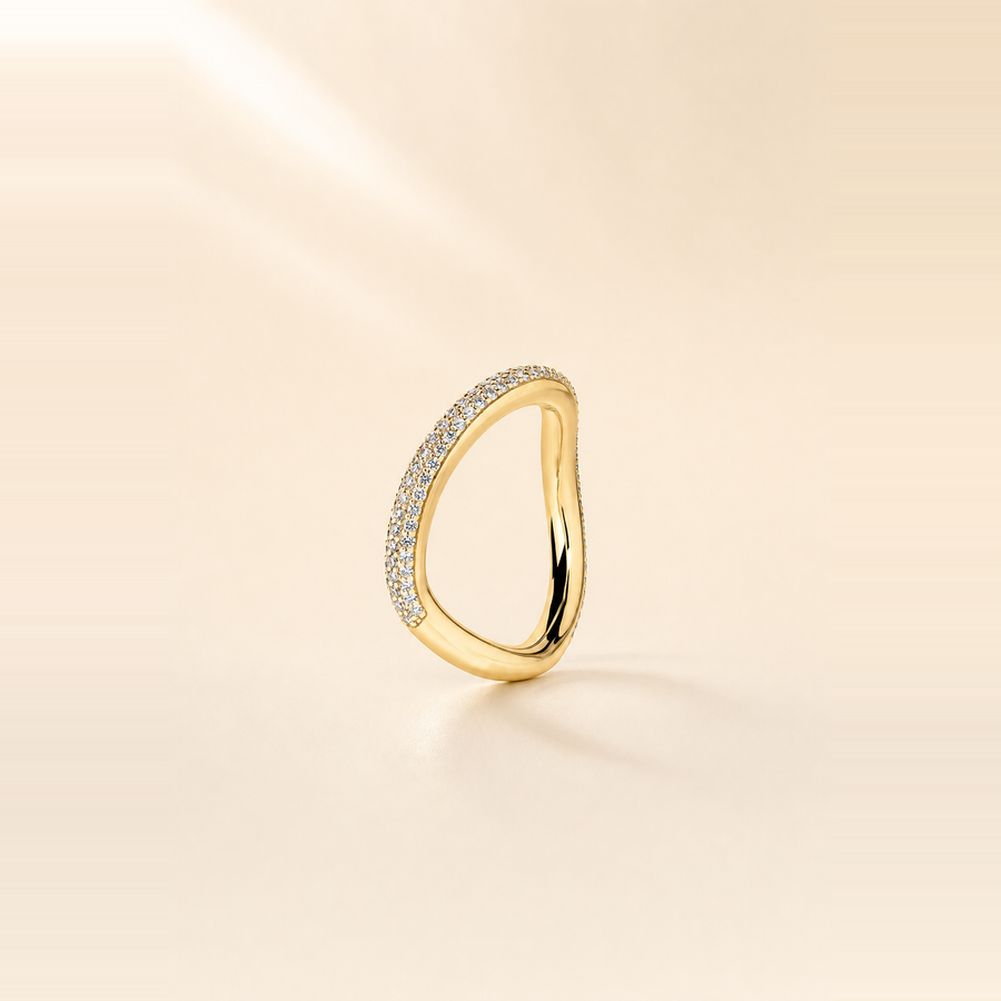 Pavé Wave Wedding Band &mdash; view 5