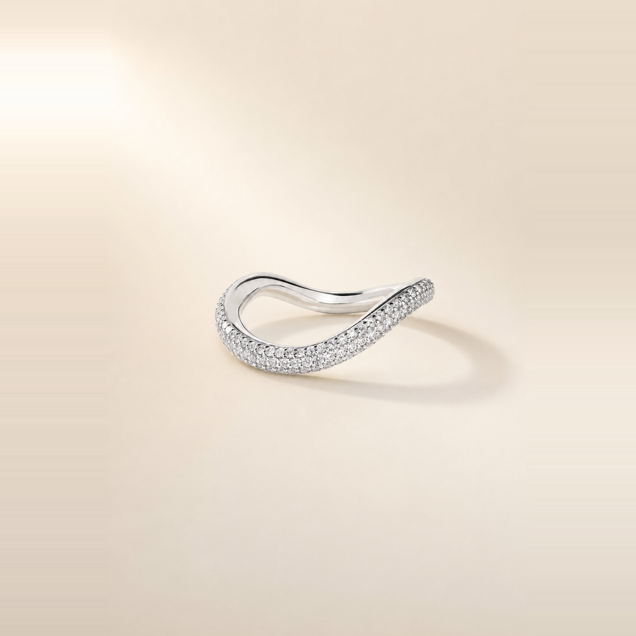 Pavé Wave Wedding Band &mdash; view 6
