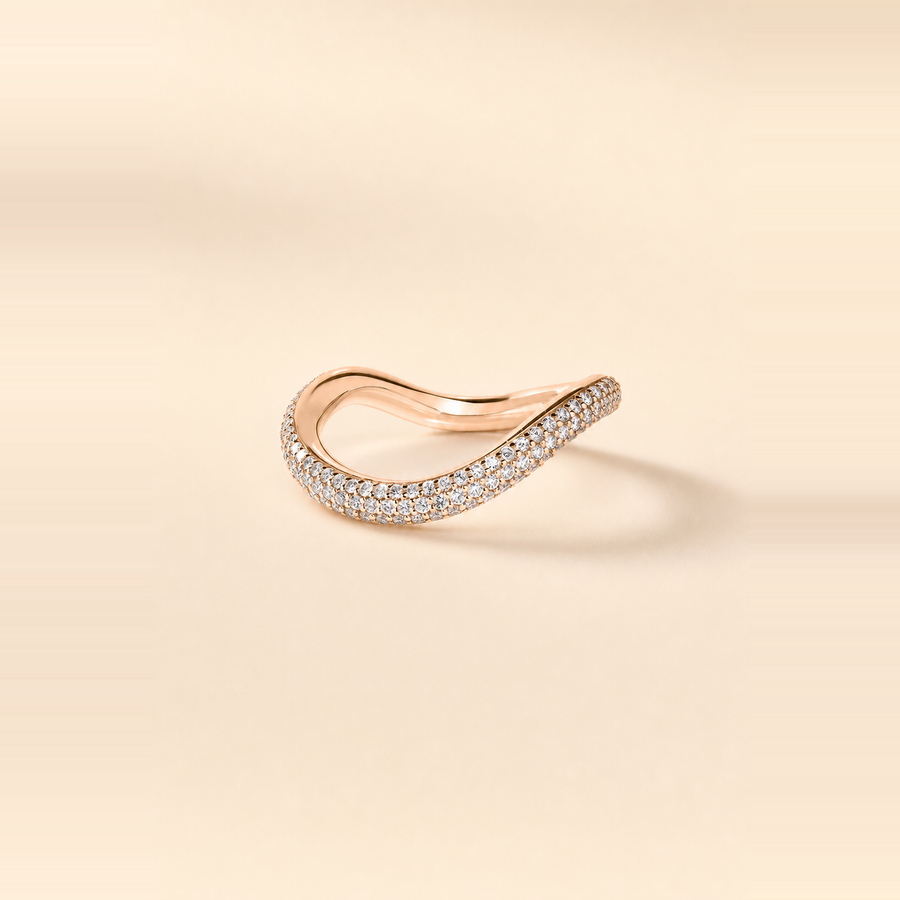 Pavé Wave Wedding Band &mdash; view 9