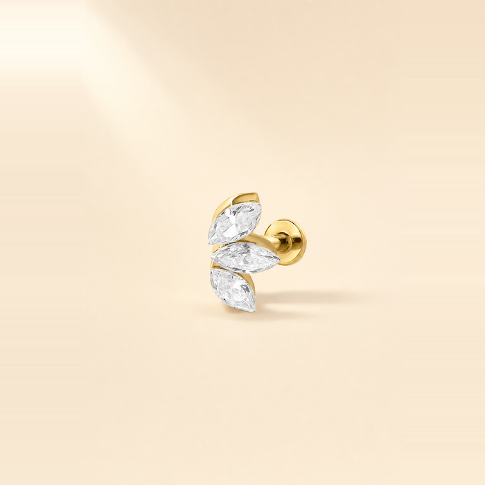 Trio Marquise Diamond Flatback Piercing
