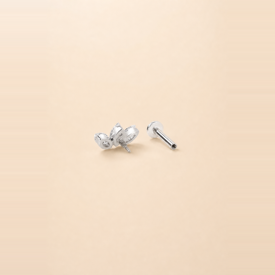 Trio Marquise Diamond Flatback Piercing &mdash; view 4