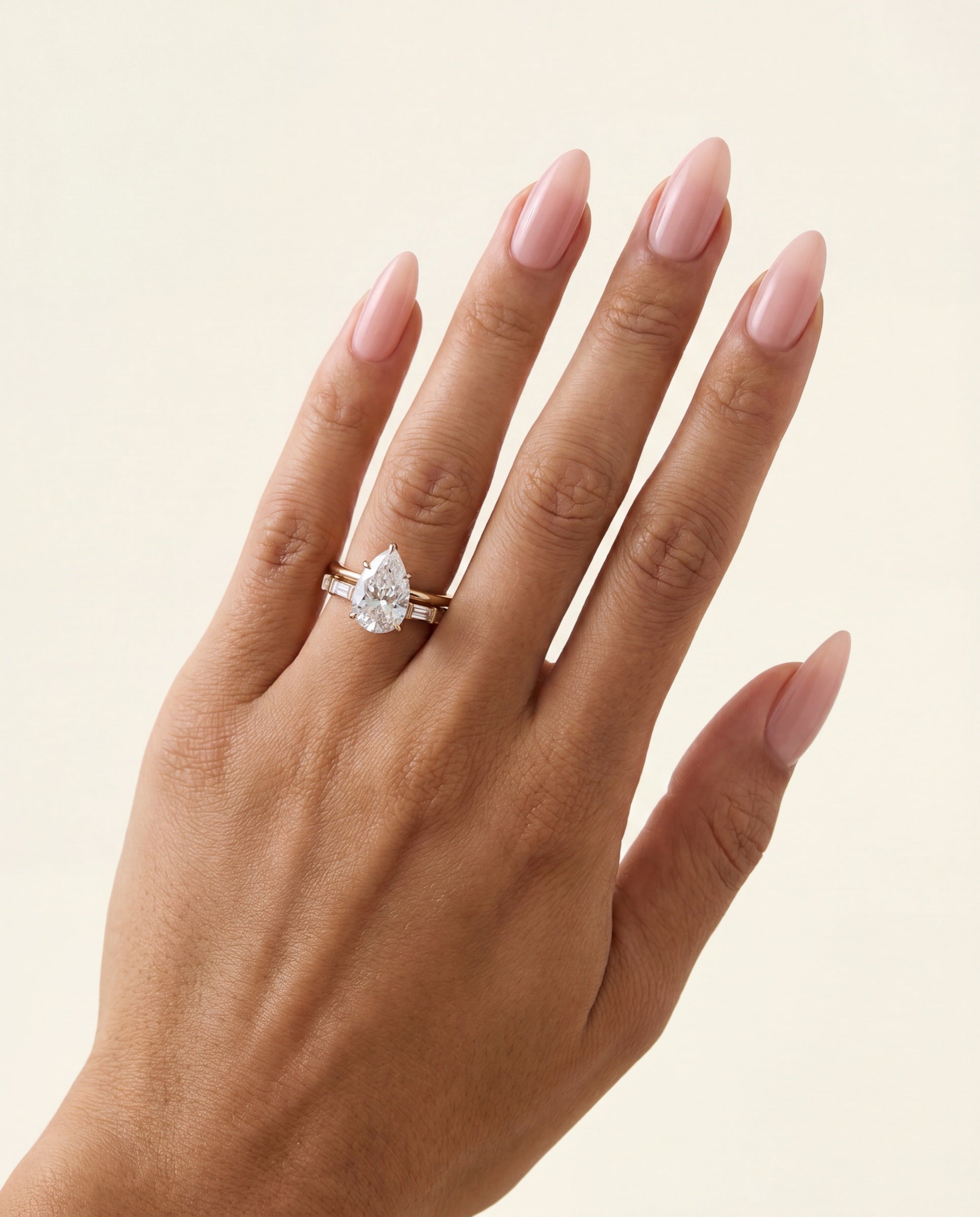 Baguette Bar-Set Diamond Eternity Band &mdash; Worn
