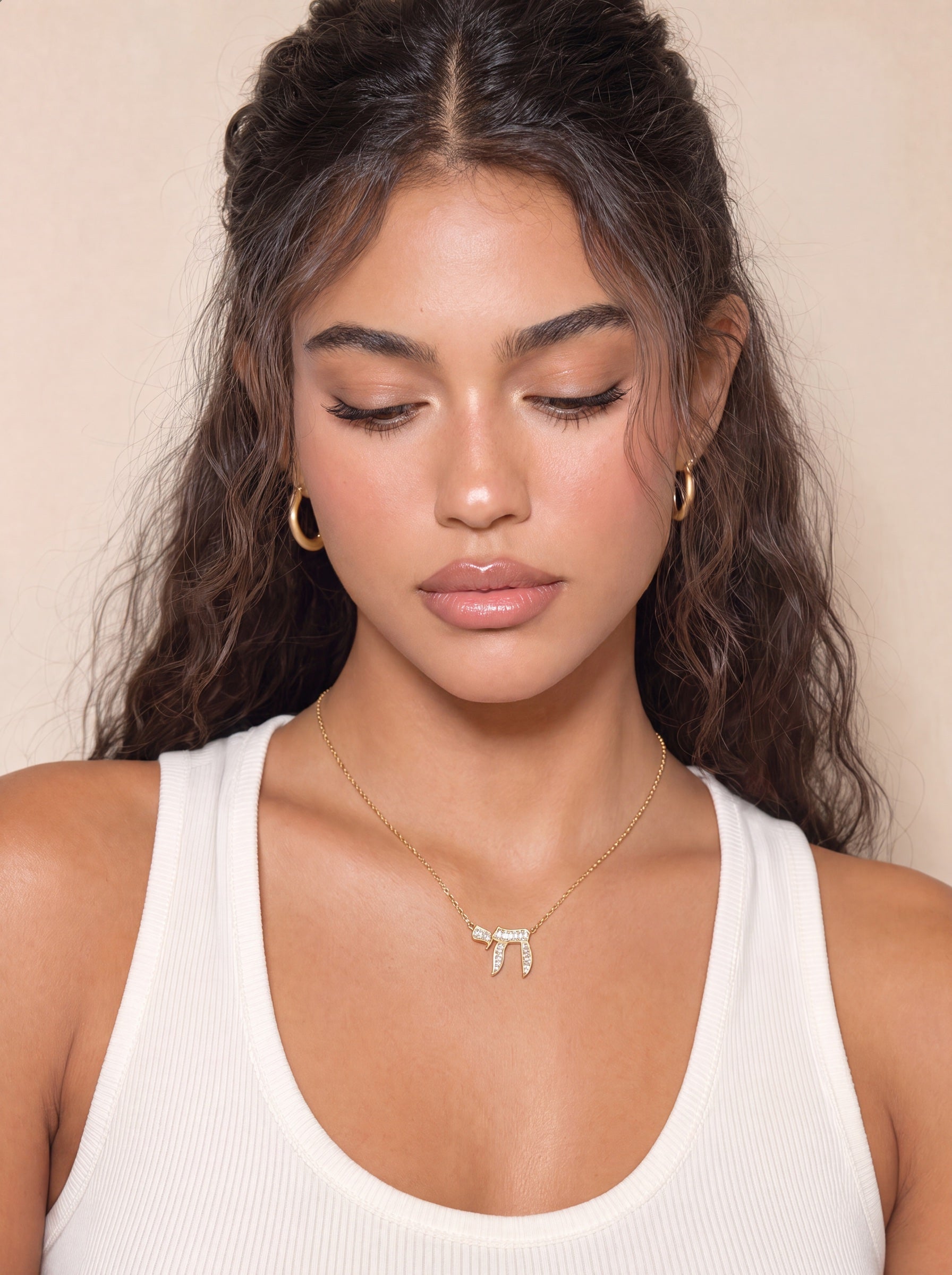 Chai Baguette Necklace &mdash; Worn