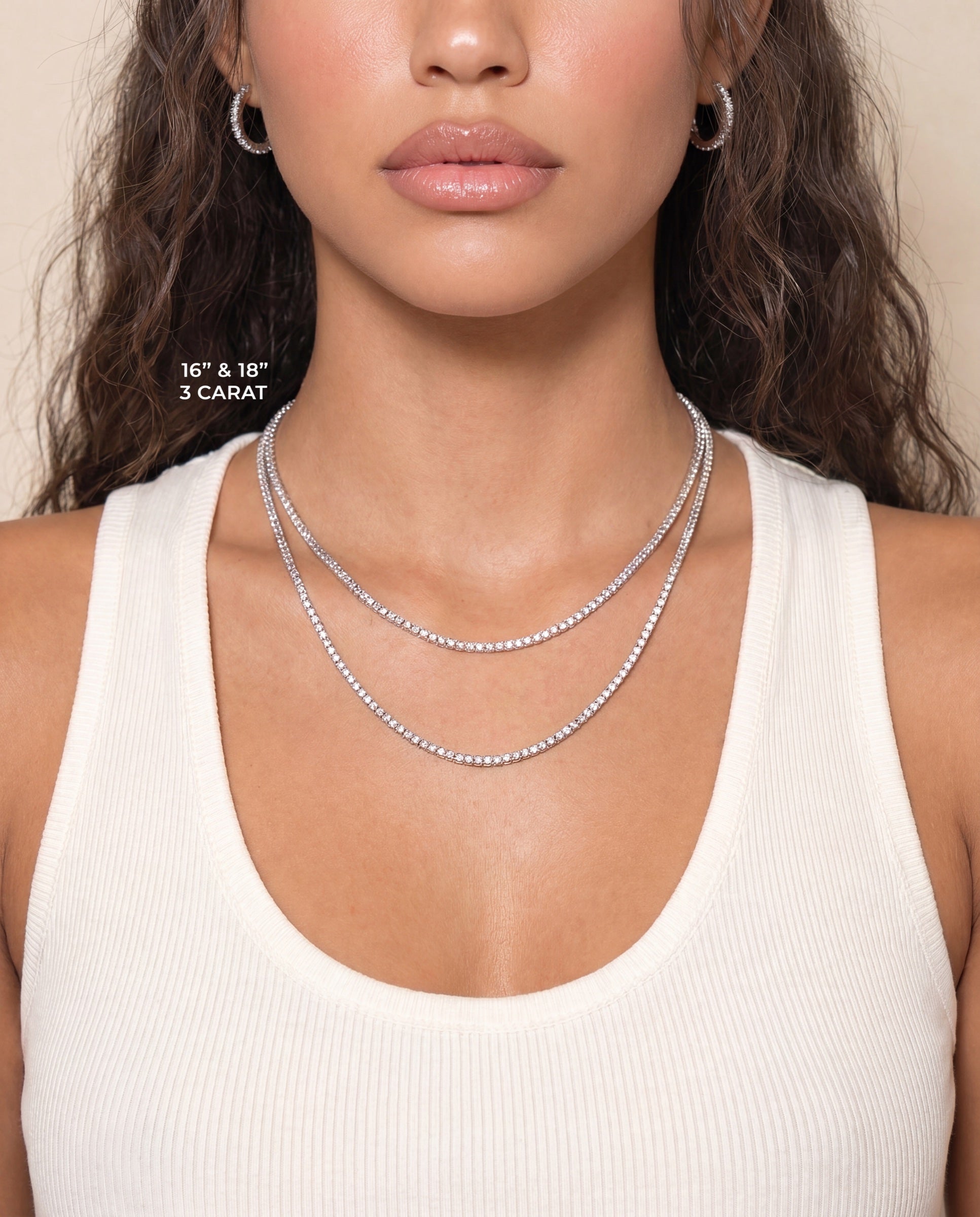 Classic Diamond Tennis Necklace &mdash; Worn