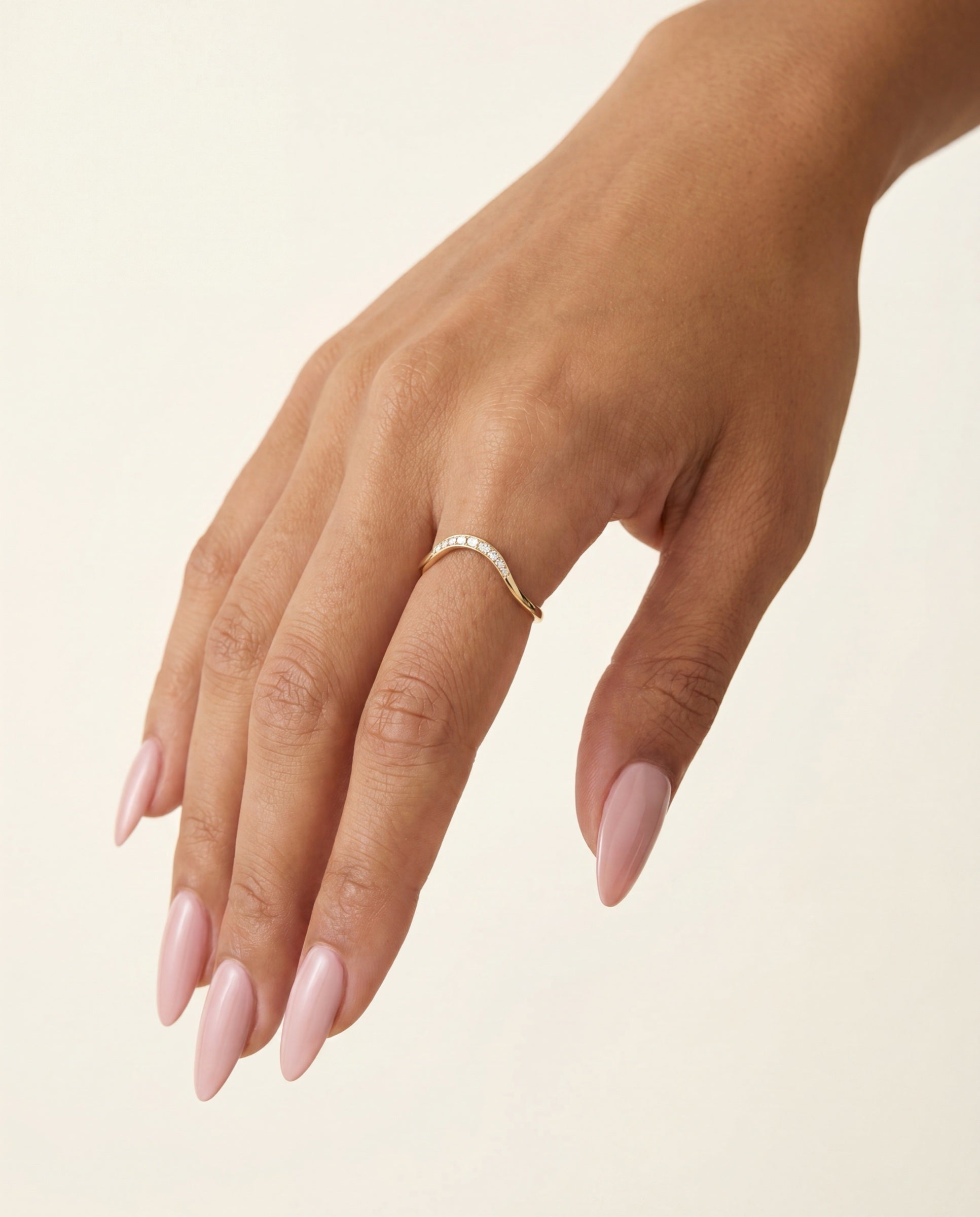 Curve Diamond Ring &mdash; Worn