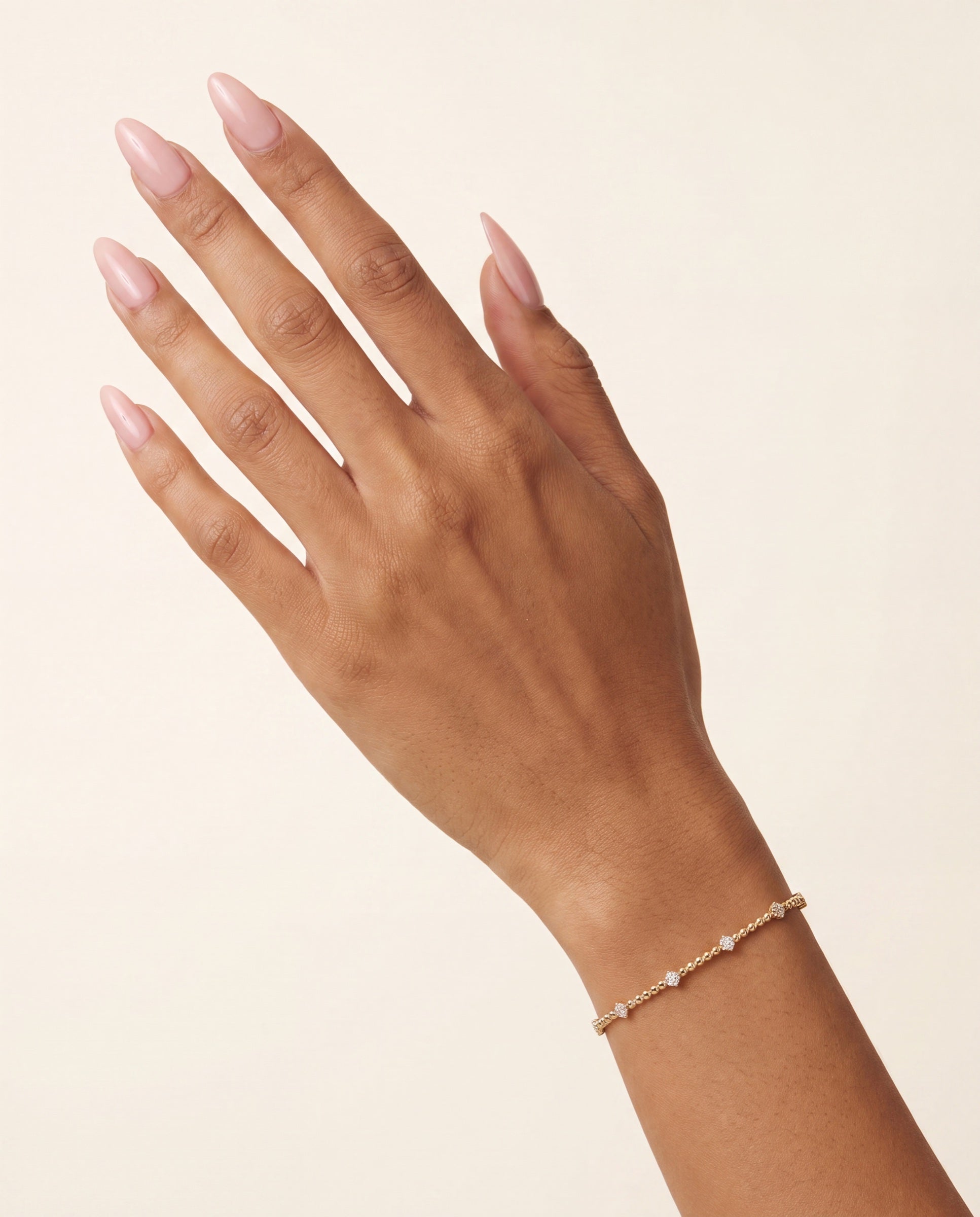 Diamond Bead Bangle &mdash; Worn