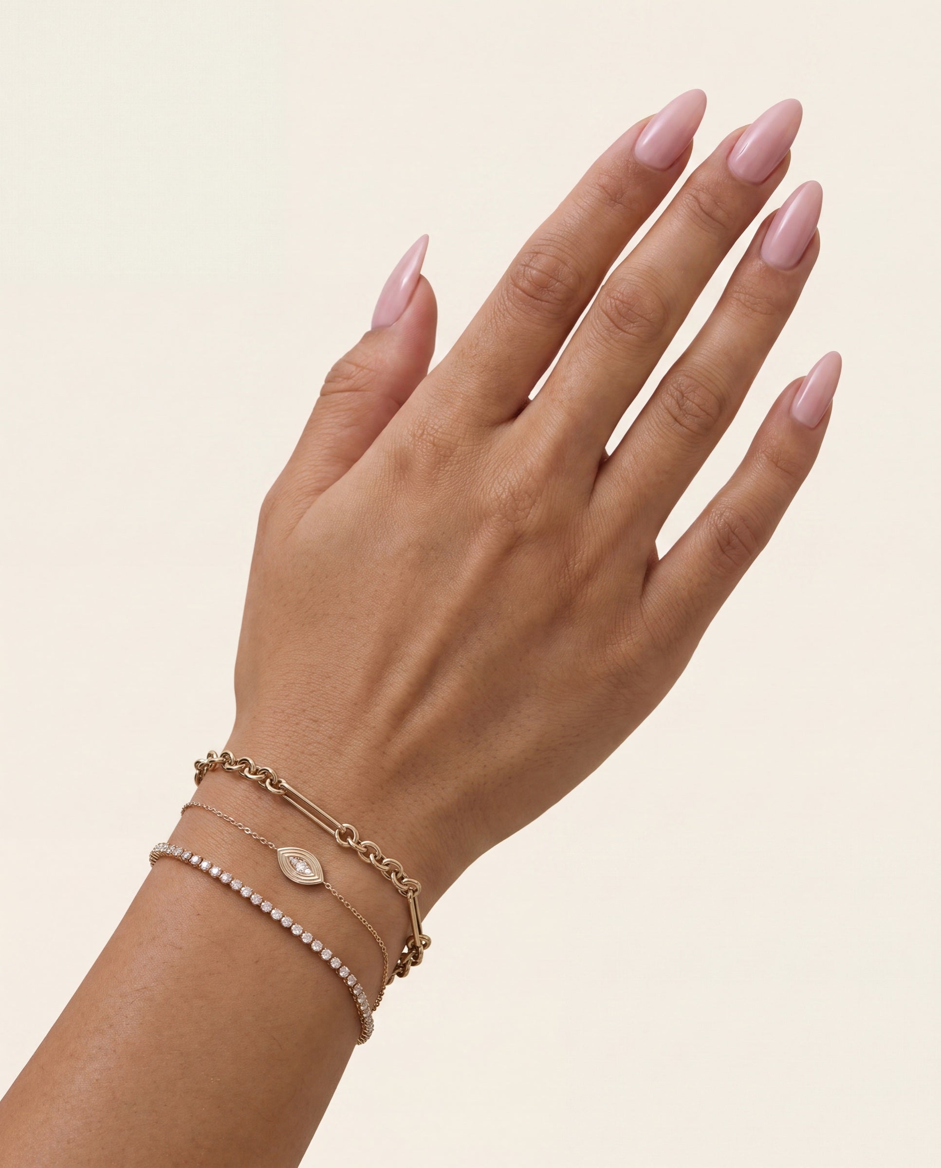 Diamond Evil Eye Bracelet &mdash; Worn