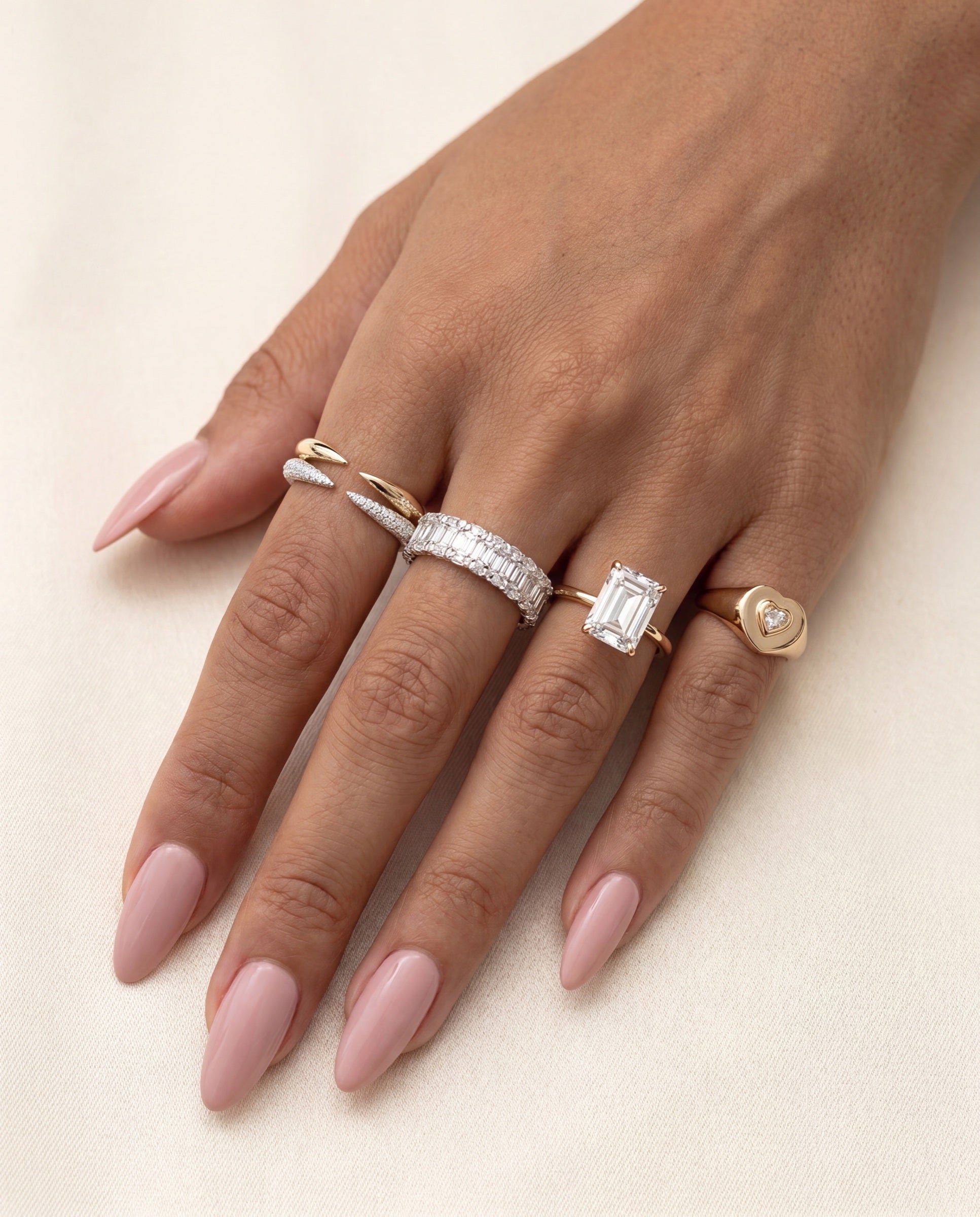 Emerald Illusion Eternity Ring &mdash; Worn