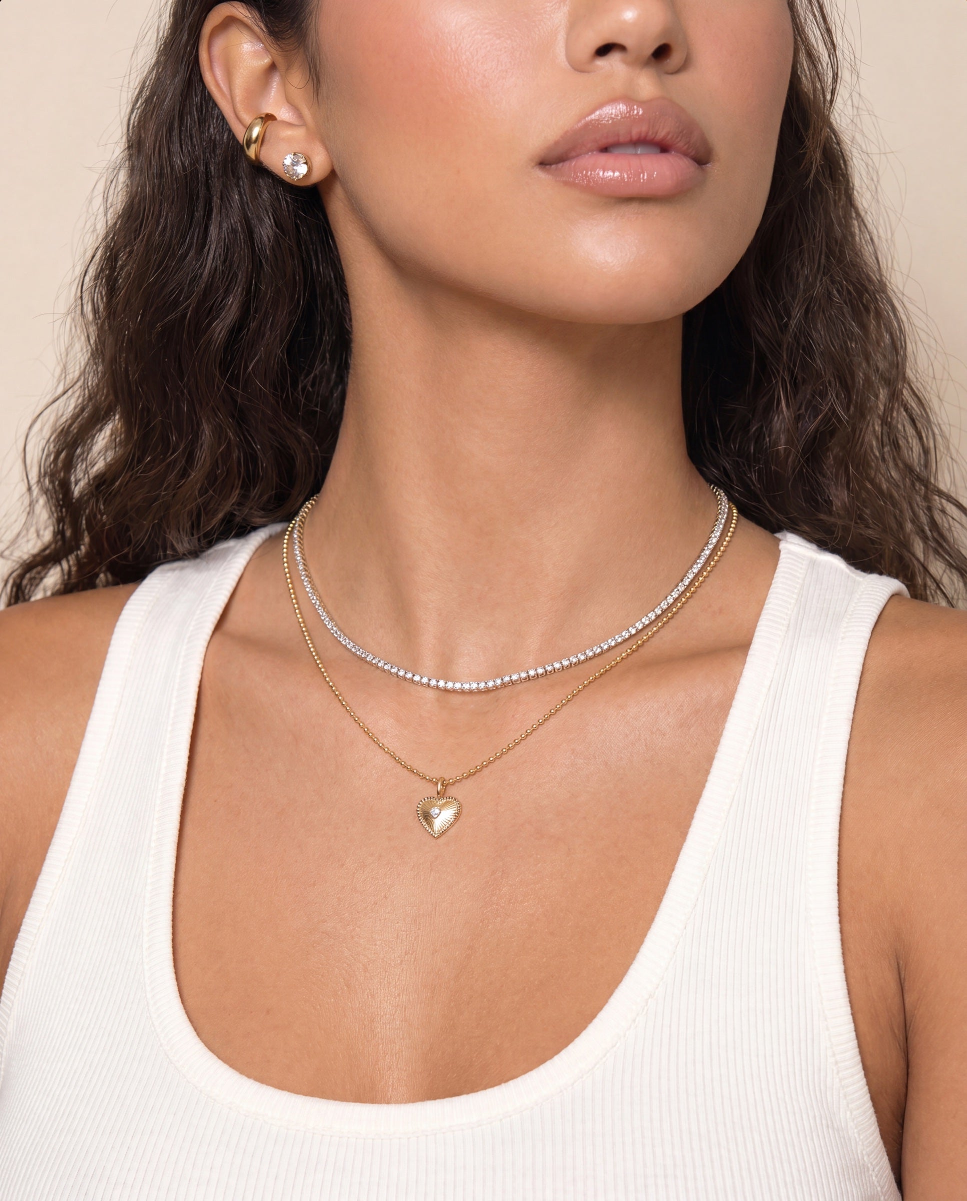 Fluted Diamond Pendant &mdash; Worn