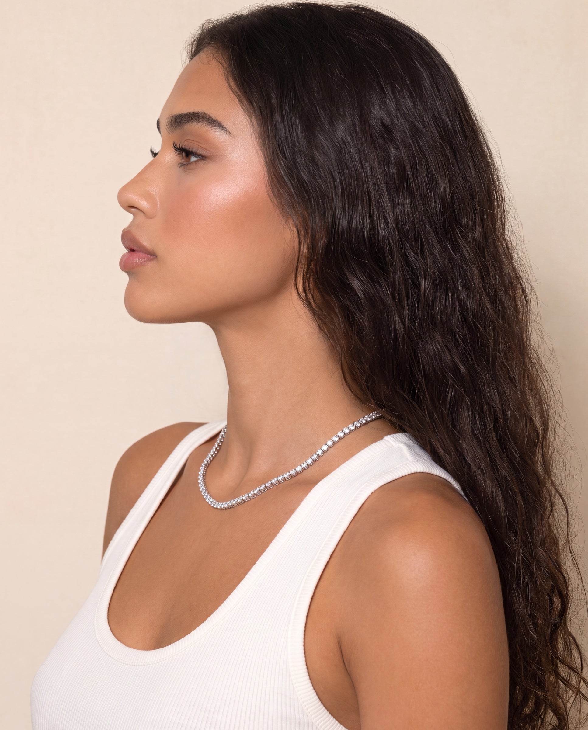 Martini Diamond Tennis Necklace &mdash; Worn