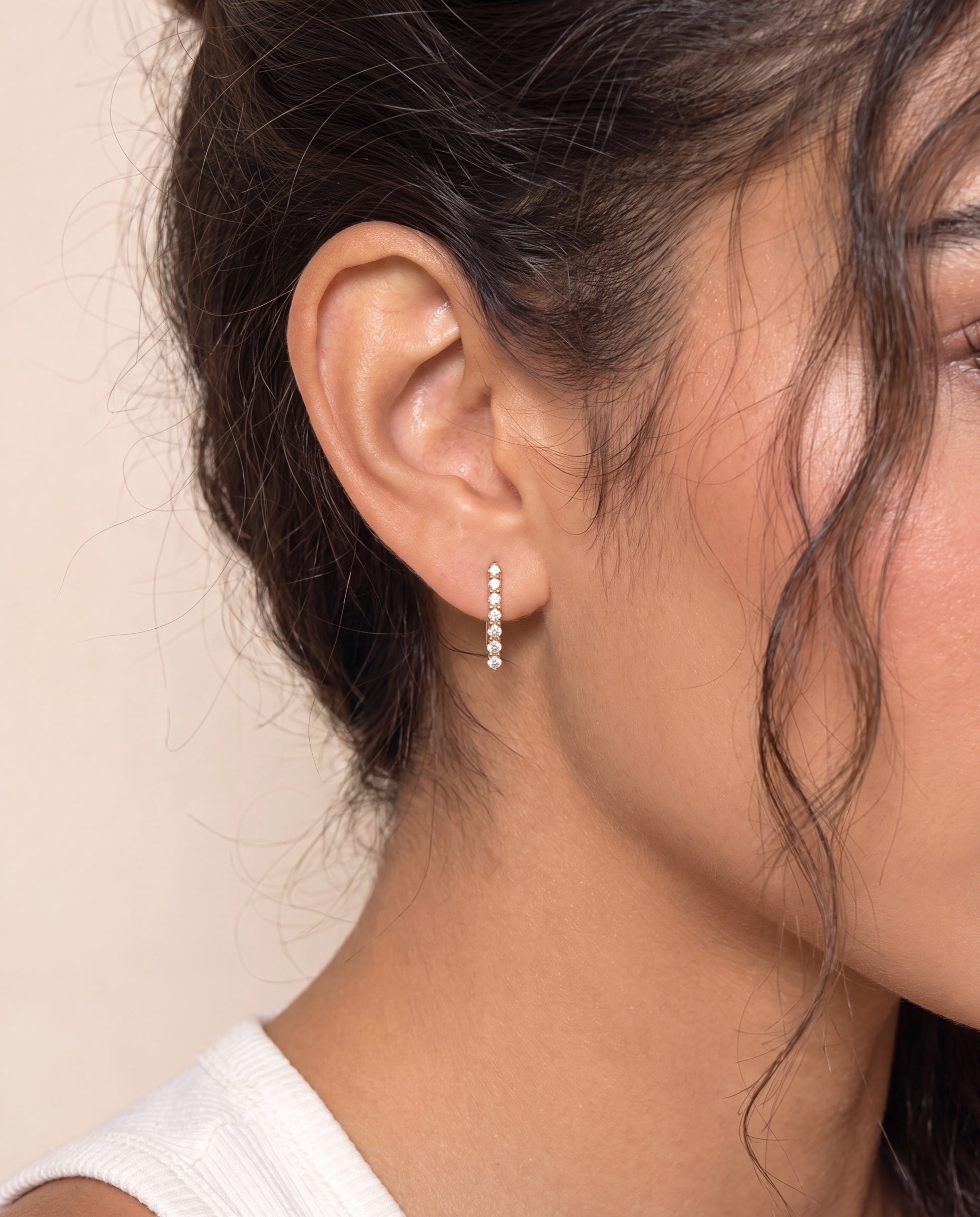 Mini Tennis Drop Earrings &mdash; Worn