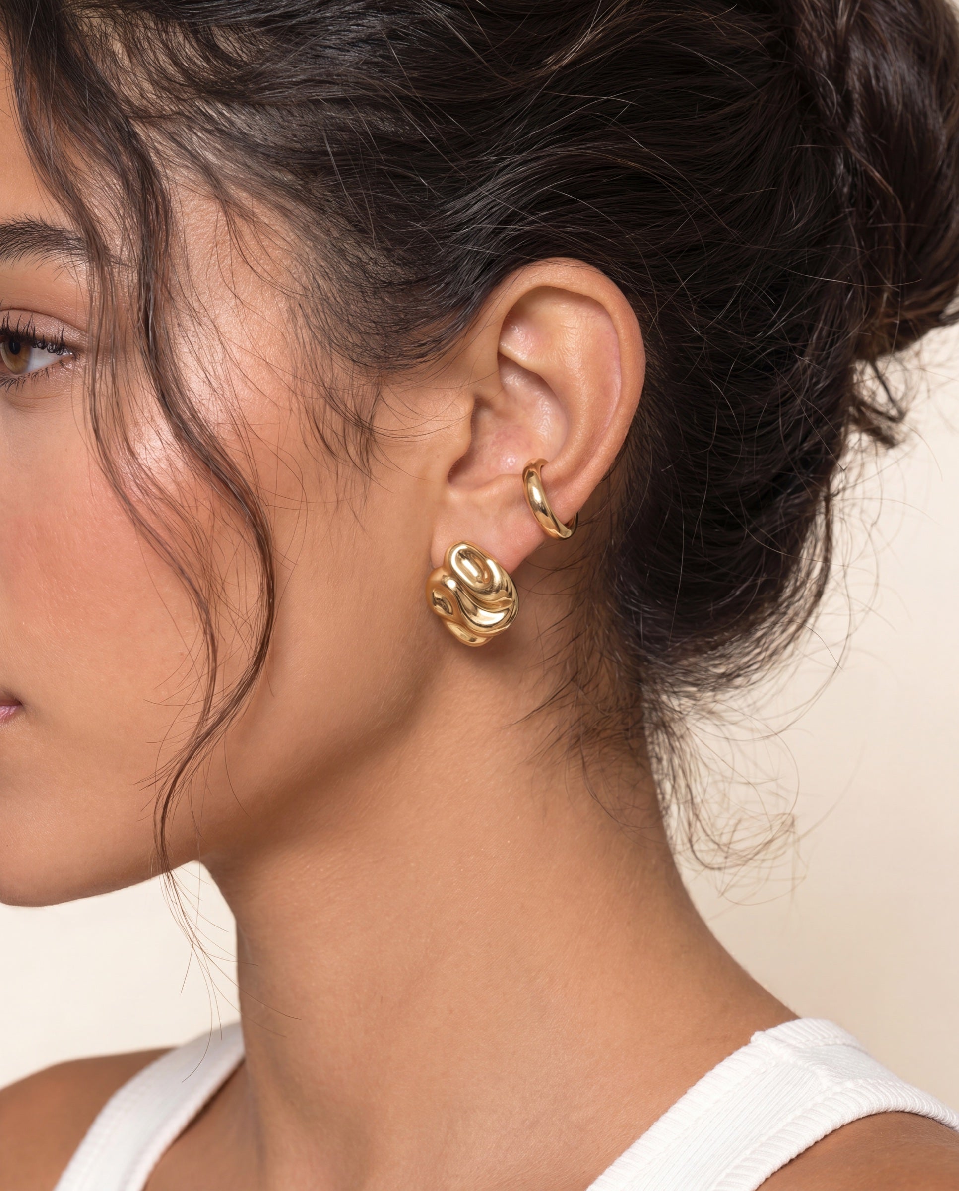 Molten Ripple Earrings &mdash; Worn