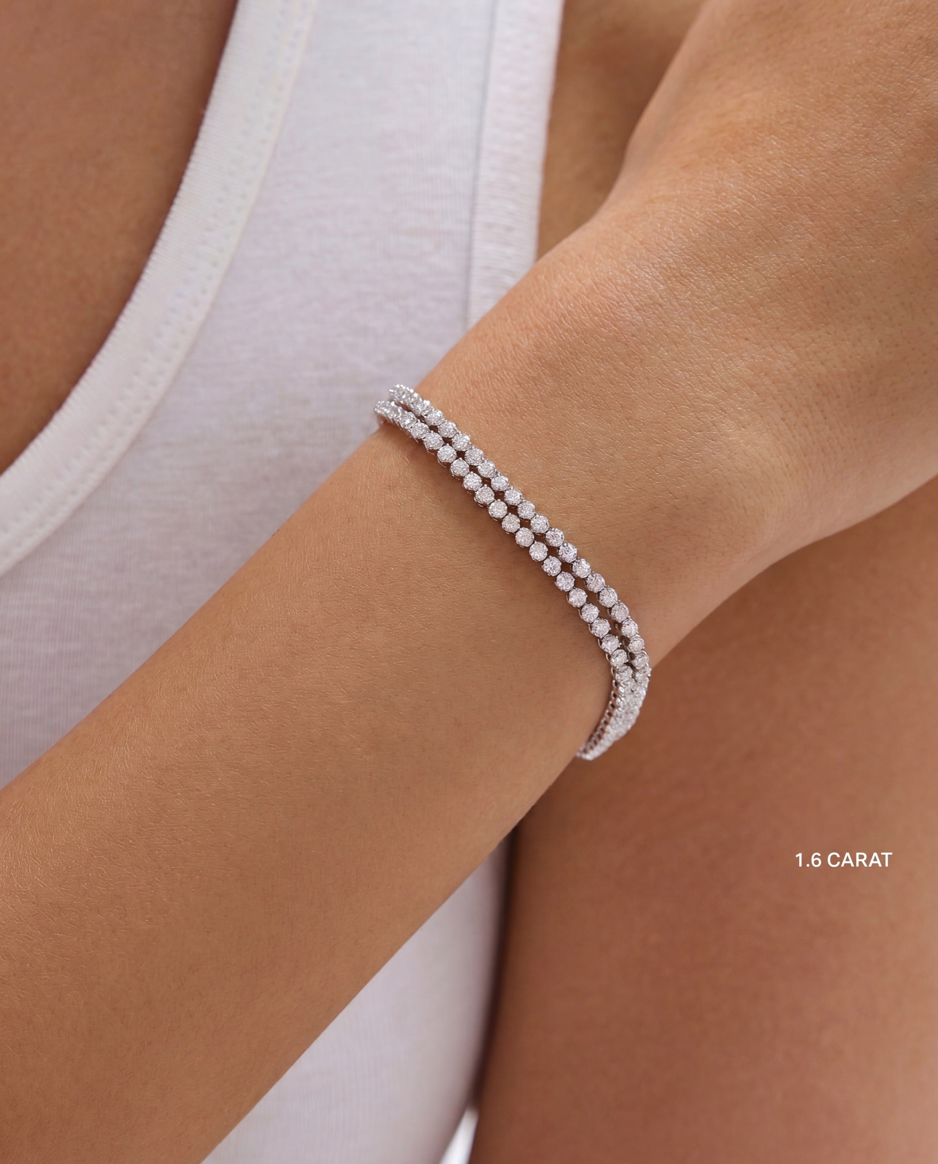 Multiway Tennis Choker + Double Wrap Bracelet &mdash; Worn