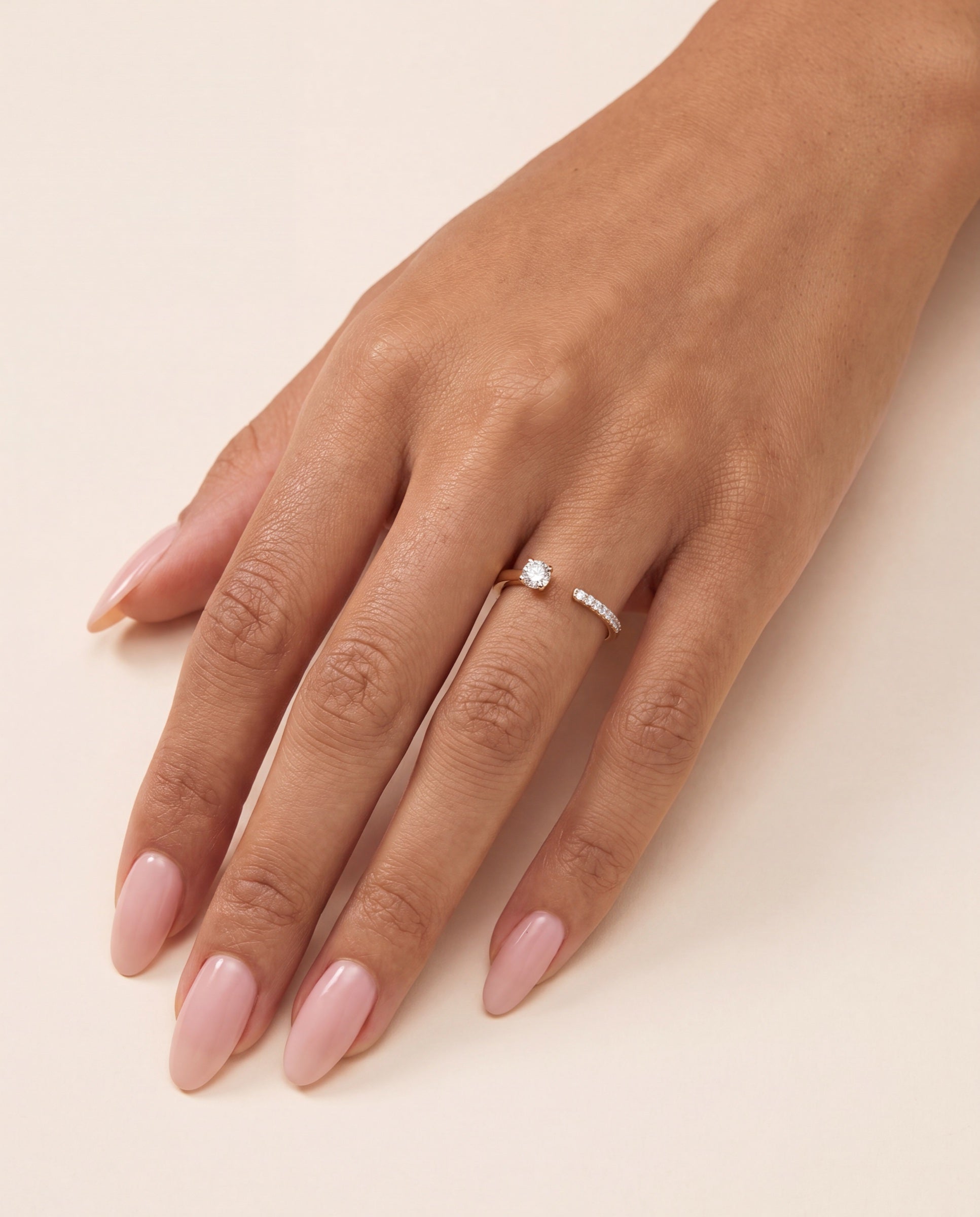 Open Round Diamond Band &mdash; Worn