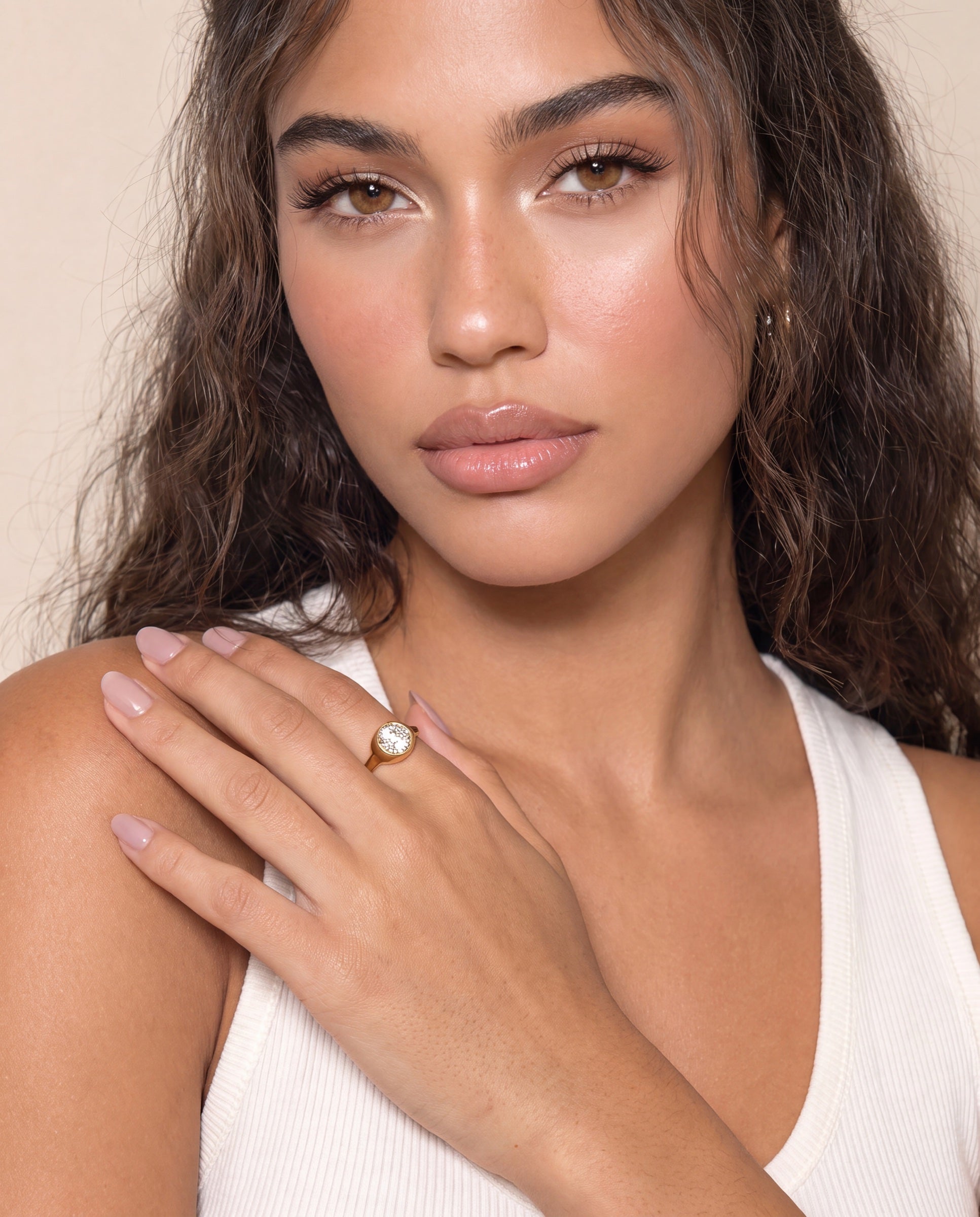 Organic Bezel Diamond Ring &mdash; Worn