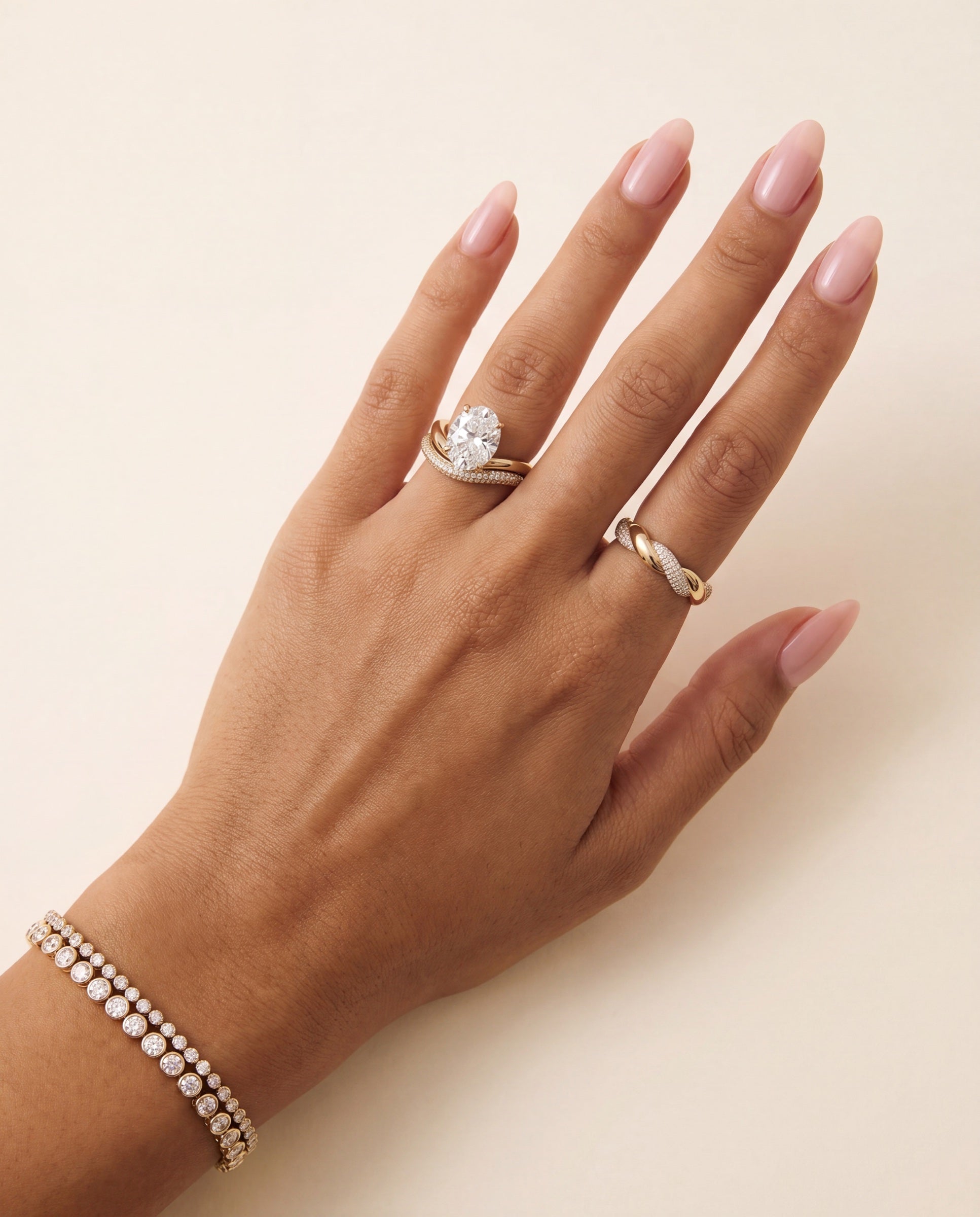 Pavé Wave Wedding Band &mdash; Worn