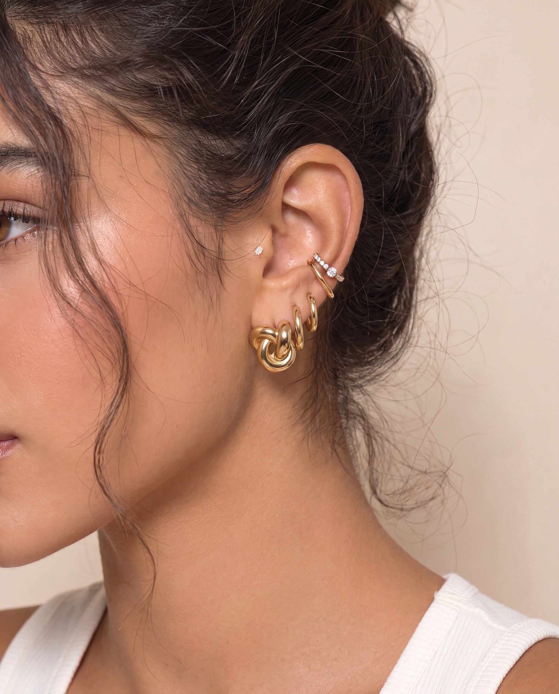 Puffed Knot Earrings &mdash; Worn