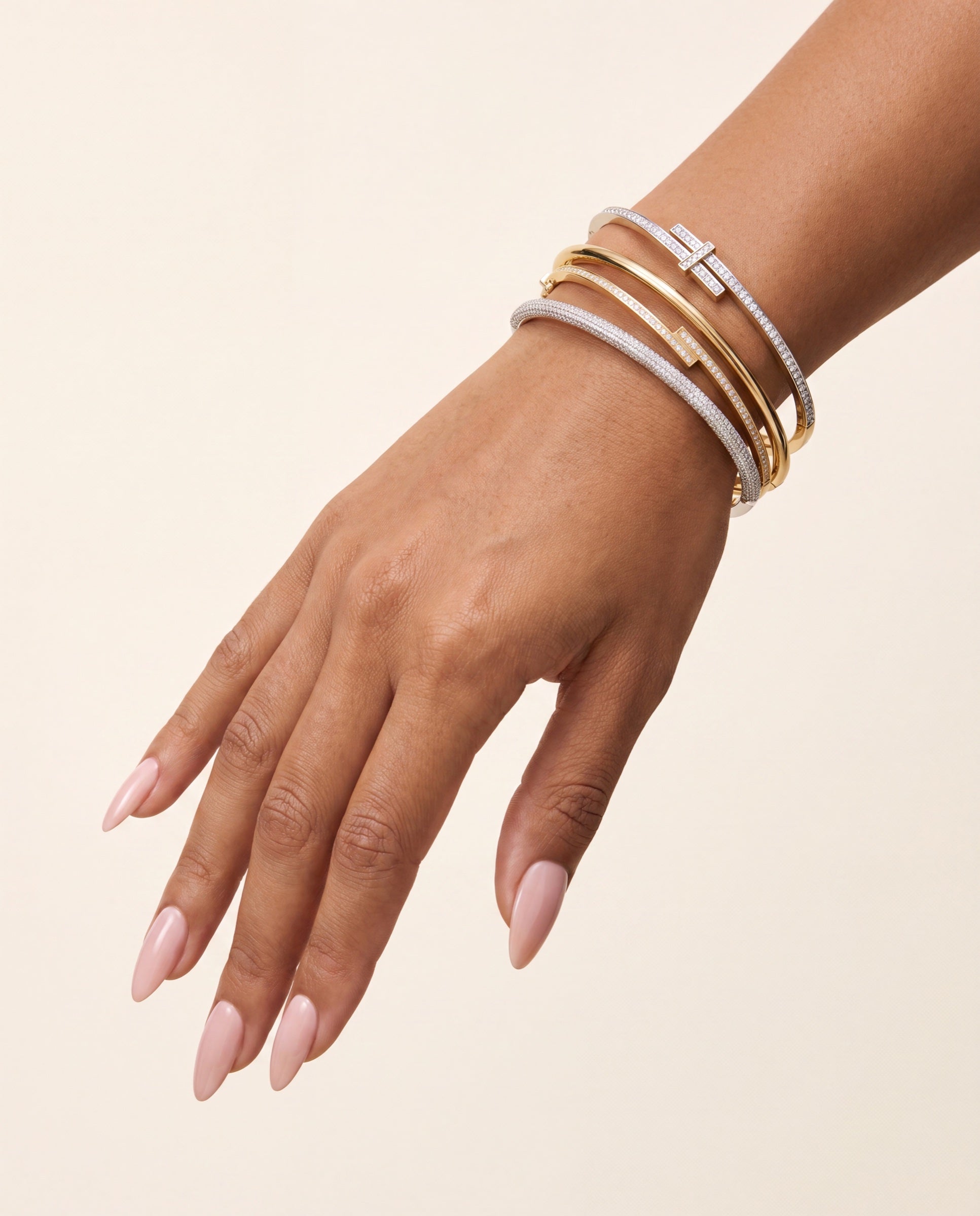 Diamond Interlock Bangle &mdash; Worn
