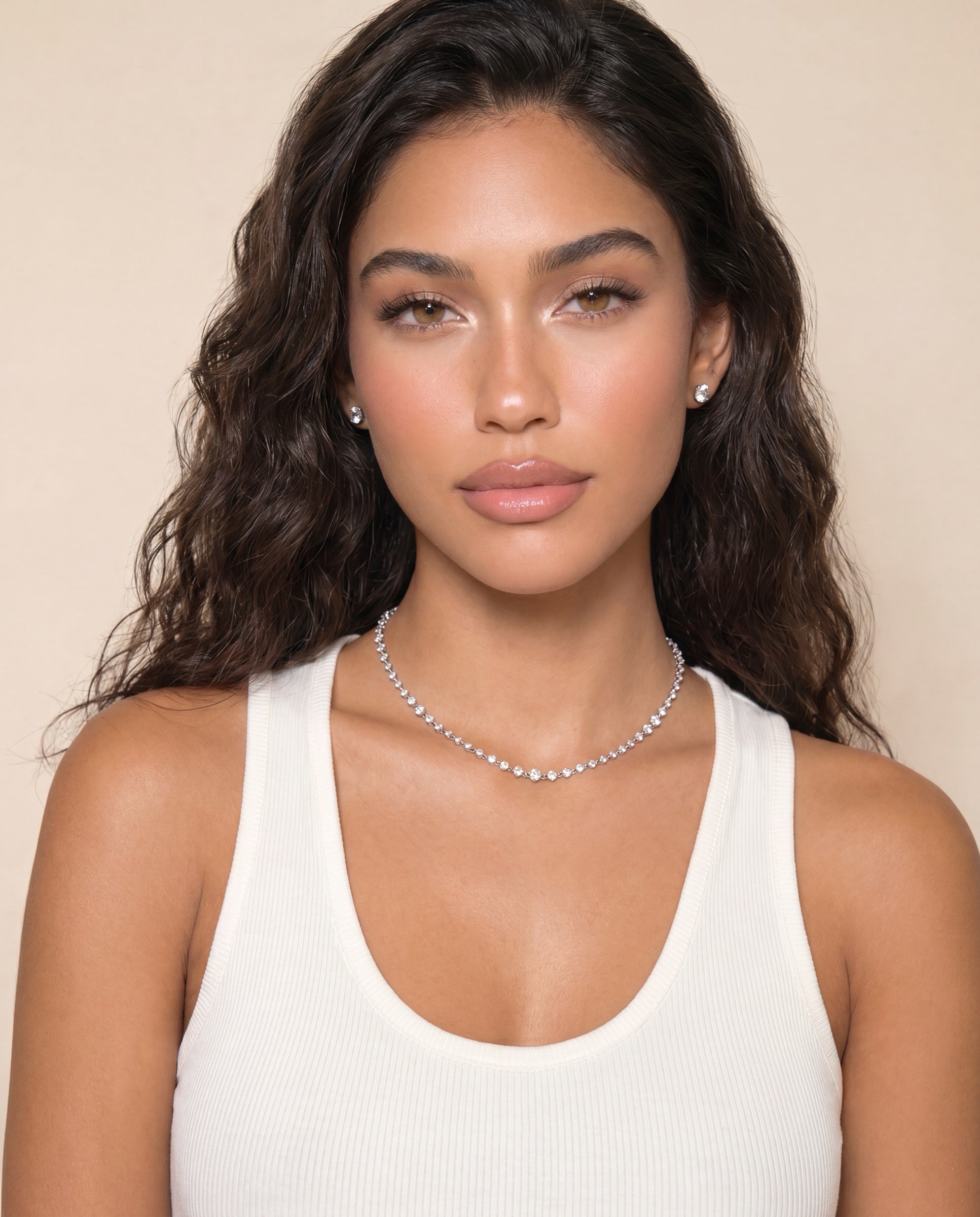 Starlight Diamond Tennis Necklace &mdash; Worn
